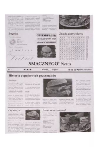 Arkusze papierowe GAZETA powlekane folią PE 30×40 cm 35g+10mik, białe