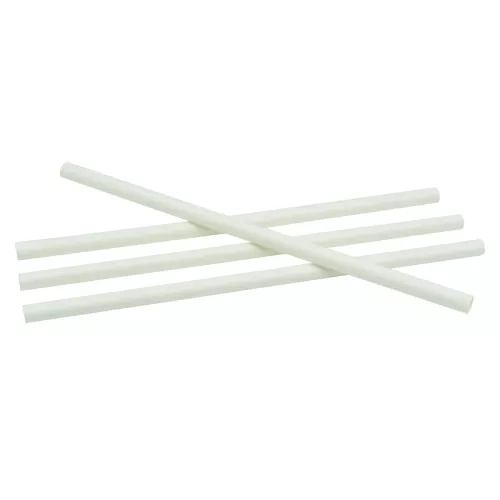 Słomka papierowa biała śr. 8mm, dł. 21cm SATINO