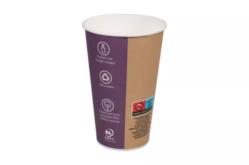 Kubek papierowy 1-warstwowy 'coffee to go' 400ml śr.90 mm (z logo żółw)