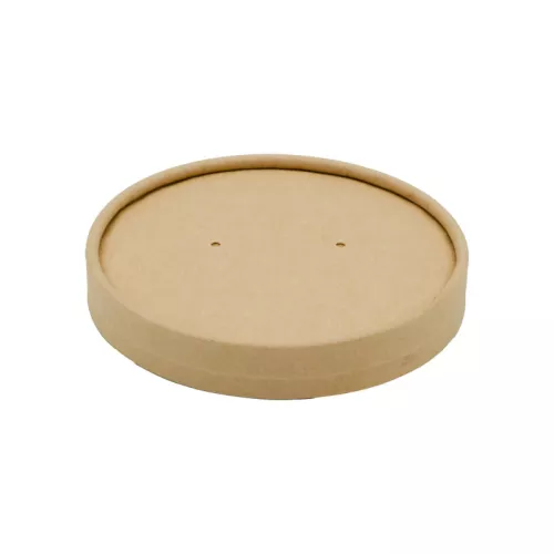 Wieczko papierowe kraft do poj.na zupę 200/300/400ml śr.98 mm, wentylowane