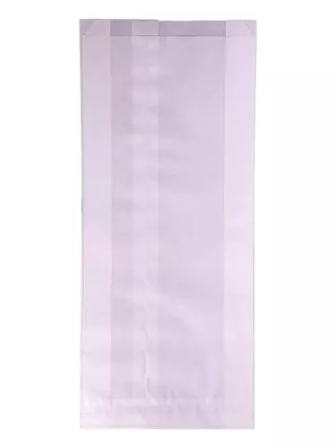 Torba papierowa fałdowa biała 35x15x6 cm