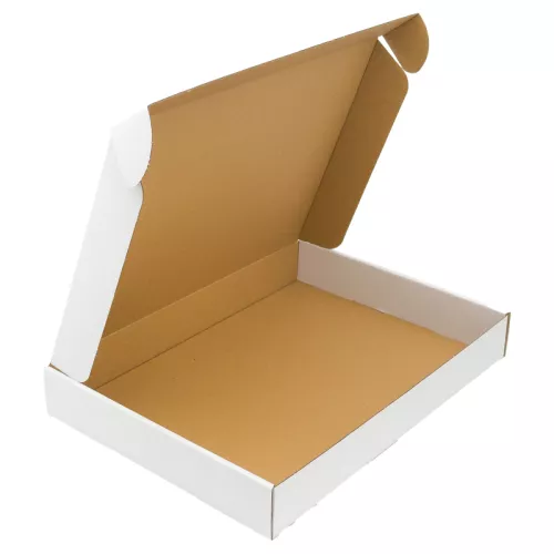 Pudełko prostokątne do pizzy 33,4x24,4x4,5 cm białe