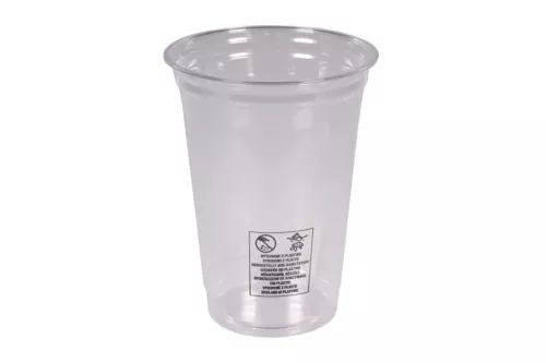 Kubek plastikowy straight 400 ml śr. 95 mm PET z logo żółw