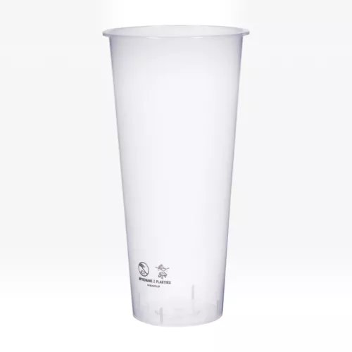 Kubek plastikowy premium 500/600 ml PP do systemów wielokrotnego użytku, przezroczysty - polecany do