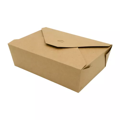 Pudełko papierowe 1500 ml lunch box 200x140x60 mm kraft, szczelne, powlekane PE