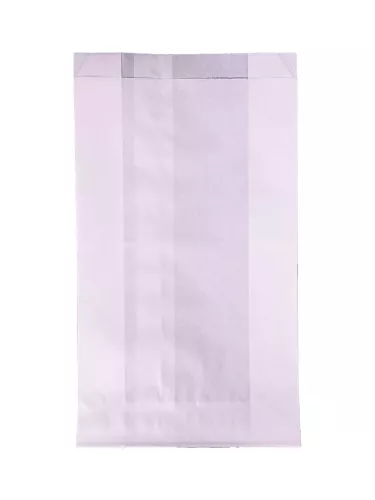 Torba papierowa fałdowa biała 21x12x5 cm