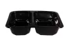 Pojemnik obiadowy 2-dzielny czarny PP 227x178x50 mm LIGHT do zgrzewu