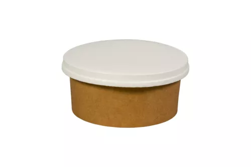 Pojemnik sałatkowy papierowy 350 ml brązowo-biały GREEN LEAF śr. 115 mm (spód)