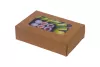Pudełko papierowe 19x13x5cm (HP05) laminowane eco/kraft 'szuflada' z okienkiem do sushi, ciast i nie