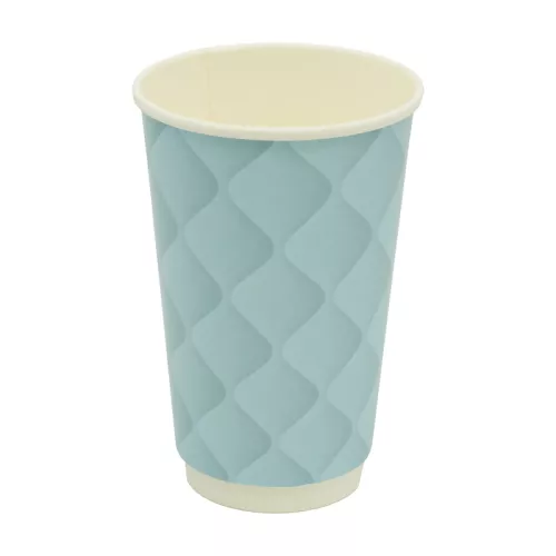 Kubek papierowy 2-warstwowy 'Kołderka' 400 ml śr. 90 mm NIEBIESKI (z logo żółw)