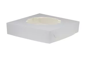 Kartonik na tort 32x32x14 cm biało-brązowy (spód)