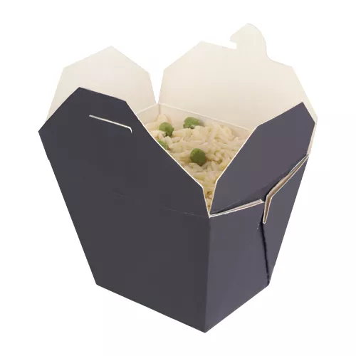 Opakowanie kartonowe Multi-Food Box do kuchni orientalnej - czarne 750ml do mikrofali