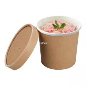 Kompostowalna pokrywka do pojemników na zupę 225/350ml brązowa