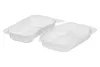 Pojemnik obiadowy 2-dzielny z perforacją, mleczny 227x178x30 mm PP do zgrzewu