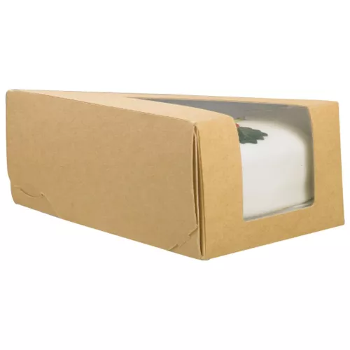 Trójkątne pudełko na porcję ciasta 155x65x50mm brązowe (10szt)