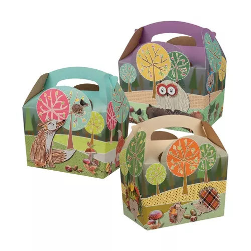 Pudełko z rączką MEAL BOX leśne zwierzęta 152x100x102mm