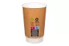Kubek papierowy kraft GREEN LEAF 2-warstwowy 400 ml (z logo żółw)