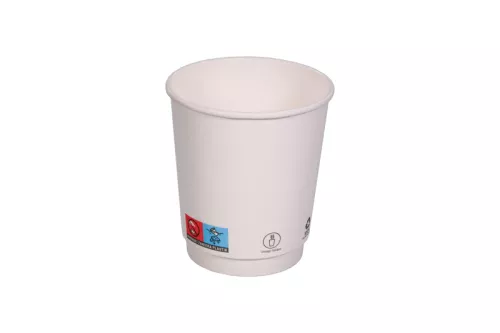 Kubek papierowy 2-warstwowy biały 200ml/9oz śr. 80 mm (z logo żółw)