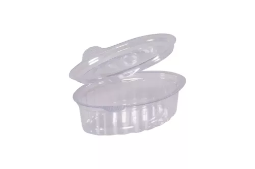 Sosjerka owalna 50ml rPET z wieczkiem na zawiasie