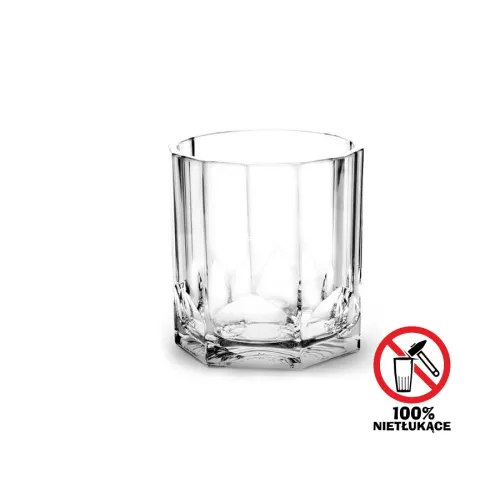 Nietłukąca szklanka PC WHISKY transparentna 380ml z poliwęglanu