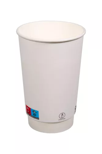 Kubek papierowy 2-warstwowy biały 400ml/16oz śr. 90 mm (z logo żółw)