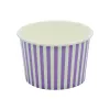 Pojemnik papierowy na lody i desery 250ml candy – lila, paski