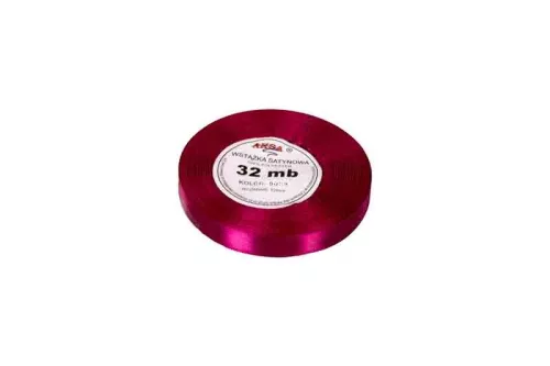 Wstążka satynowa 12mm/32m ciemny róż