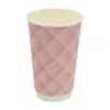 Kubek papierowy 2-warstwowy 'Kołderka' 400 ml śr. 90 mm RÓŻOWY (z logo żółw)