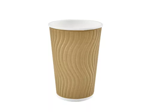 Kubek papierowy fala natural 2-warstwowy 400 ml śr.90 mm (z logo żółw)