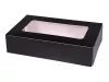 PUDEŁKO PAPIEROWE + PE SUSHI Z OKIENKIEM CZARNE 22*14*5 CM (150)