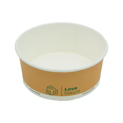 Pojemnik sałatkowy papierowy Plastic FREE 750 ml śr. 150 mm, brązowo-biały