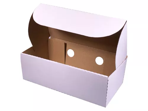 Pudełko kartonowe CALZONE biało-brązowe 300x150x100 mm