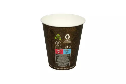 Kubek papierowy 1-warstwowy drink & enjoy 300ml/12 oz śr. 90 mm (z logo żółw)