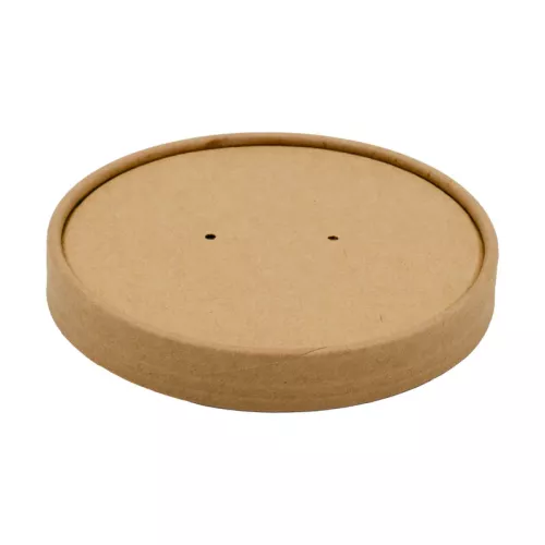 Wieczko papierowe kraft do poj.na zupę 750/900ml śr.118 mm, wentylowane