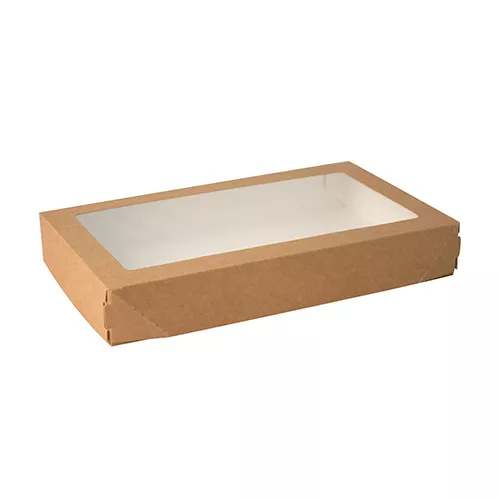 Pudełko papierowe 26×15×4 cm (HP09) z okienkiem do sushi, ciast, na prezent i nie tylko!