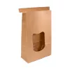 Torebka papierowa 240x150x70 mm klockowa laminowana z okienkiem i zamknięciem