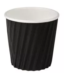 Kubek papierowy 2-warstwowy czarny ripple wrap 100 ml śr. 65 mm