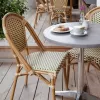 Krzesło ogrodowe PARIS zielono-kremowe, aluminiowa rama, rattan syntetyczny