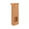 Torebka papierowa 260x90x45 mm klockowa laminowana z okienkiem i zamknięciem