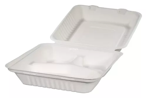 Menubox 3-dzielny z trzciny cukrowej 230x230x75 mm