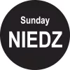 Etykiety samoprzylepne śr.20 mm NIEDZIELA - SUNDAY, czarne, jednorazowe