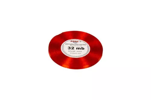 Wstążka satynowa 6mm/32m czerwona