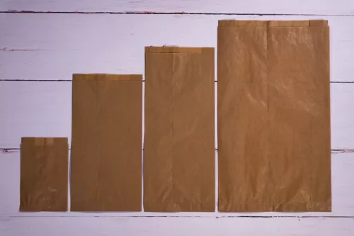 Torba papierowa fałdowa brązowa eco/kraft 34x13x7 cm