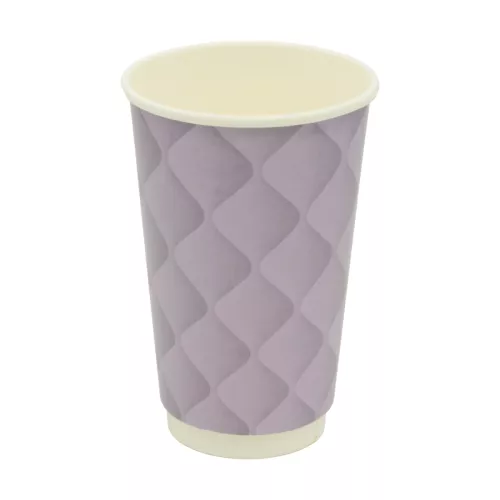 Kubek papierowy 2-warstwowy 'Kołderka' 400 ml śr. 90 mm LILA (z logo żółw)