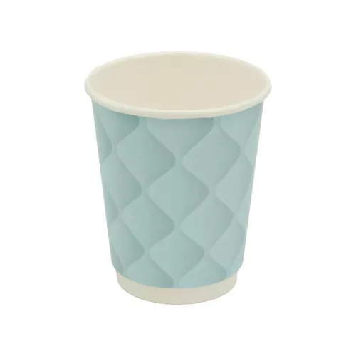 Kubek papierowy 2-warstwowy 'Kołderka' 300 ml śr. 90 mm NIEBIESKI (z logo żółw)