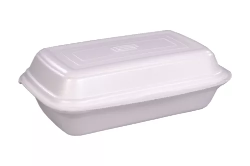 Menu Box niedzielony połówka biały styropianowy