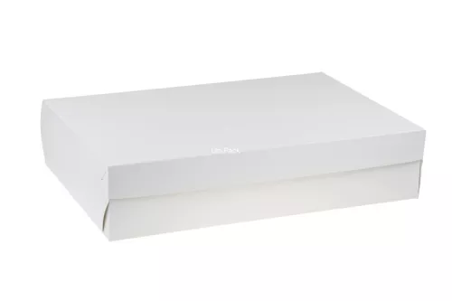 Opakowanie do tortów 45x30x10 cm z klapą, składane z tektury litej
