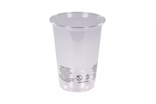 Kubek plastikowy straight 400/540 ml śr. 95 mm z logo żółw, rPET