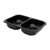 Pojemnik 2-komorowy 650 ml 187x137x36 mm MEDIUM PP czarny do zgrzewu