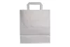 Torba papierowa klockowa biała uchwyt płaski 260x140x300 mm